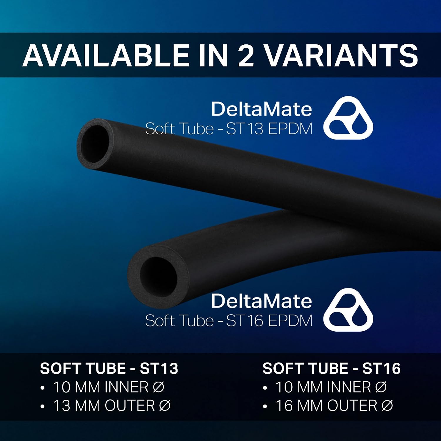 Thermal Grizzly DeltaMate ST13 EPDM Tube 10/13mm Black 3m PC Water Cooling
