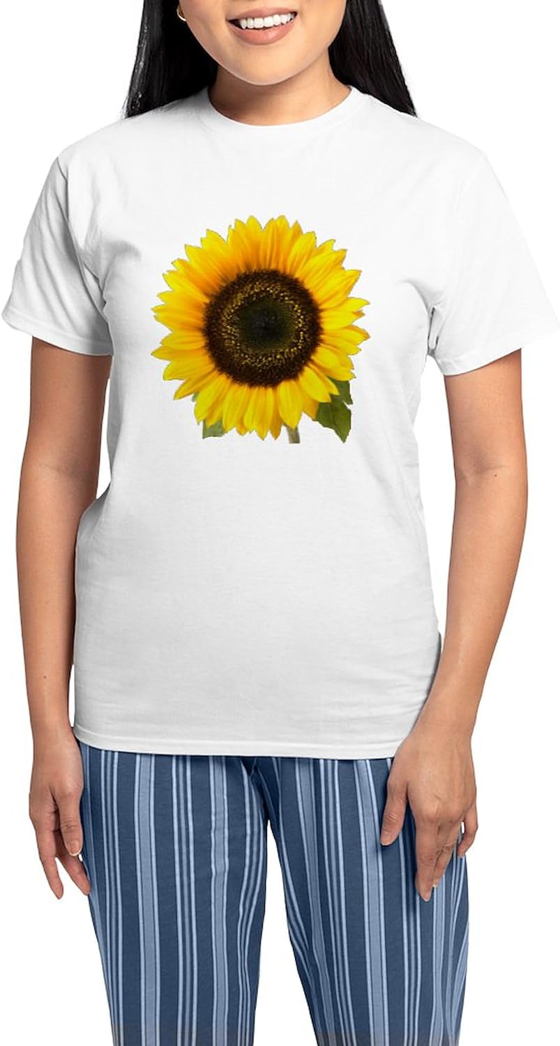 CafePress Sunflower Women's Light Pajamas Women's Novelty Cotton Pajama Set, Comfortable PJ Sleepwear