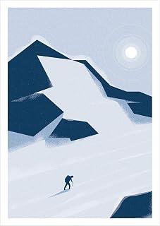 Travel poster, Mountains, Mountaineering, Mountain climbing, Climber, Snowy mountains, Housewarming gift, Hiking, Poster, Climb