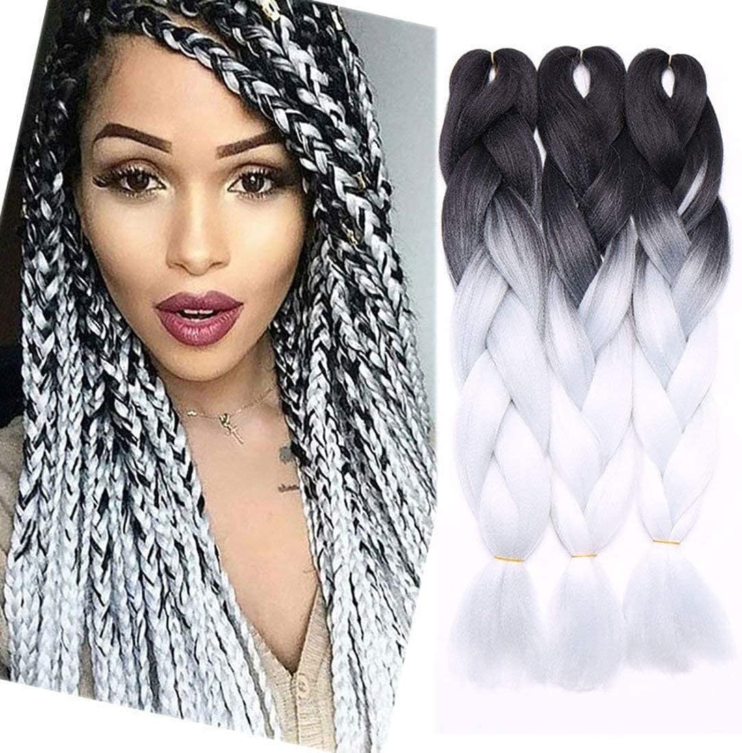 Extensiones de trenzas de pelo sintético, 3 piezas, 300 gramos, 61 cm