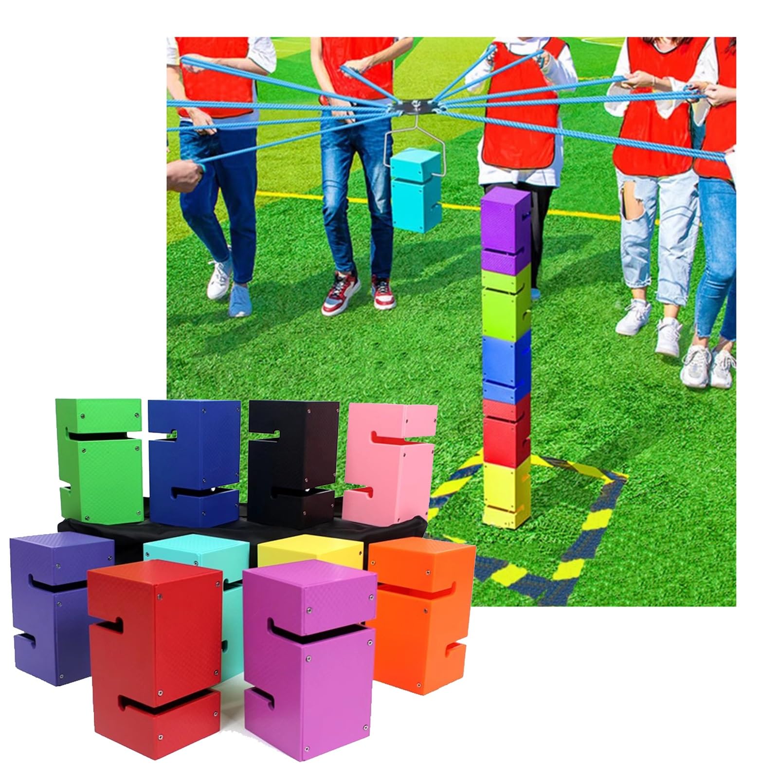 IBOWZ 10 Jeux de Team Building pour Le Travail, activités de Groupe en Plein air, journée sur Le Terrain, Travail d'équipe pour l'école, Sports Amusants