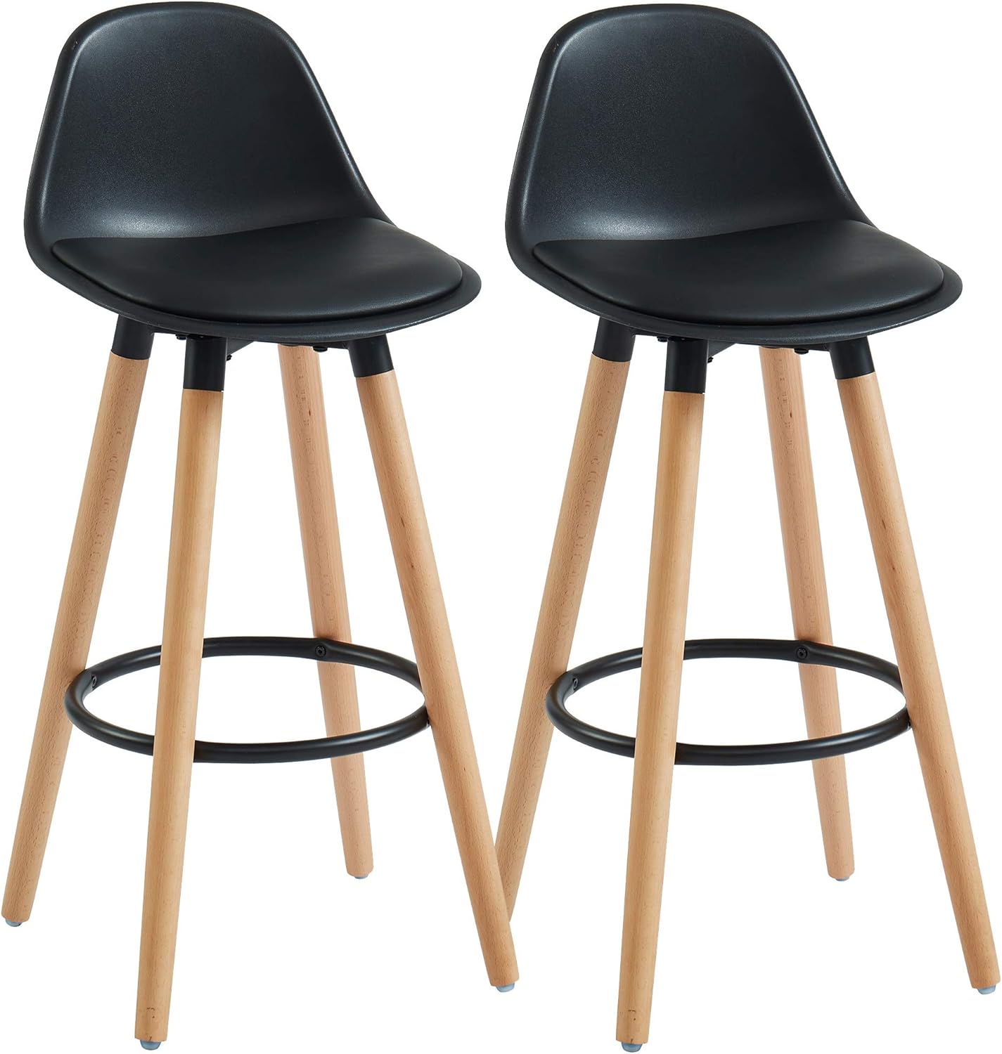 WHI , Black Contemporary Counter Stool, Set of 2