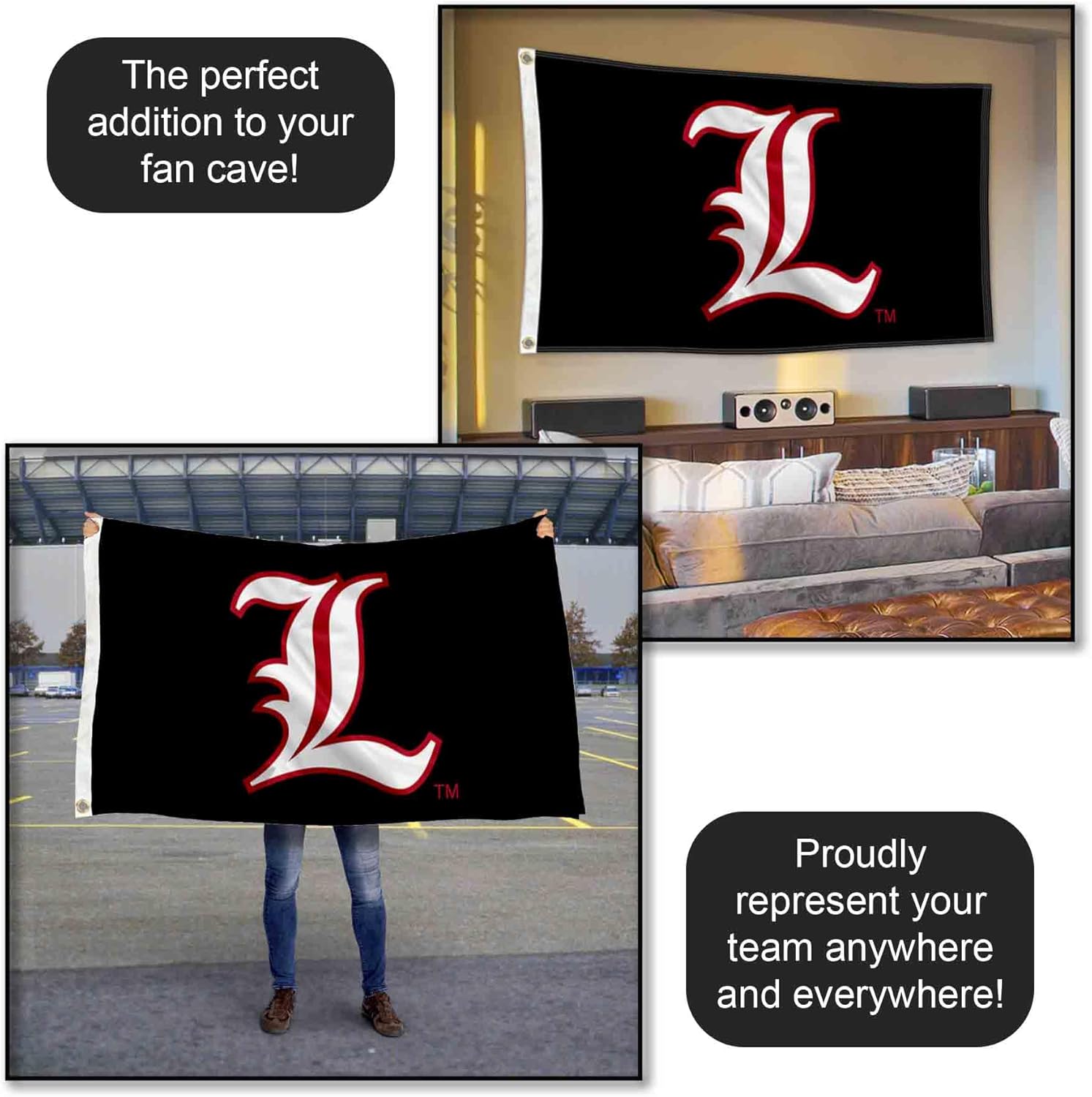 Louisville Cardinals L Logo Flag