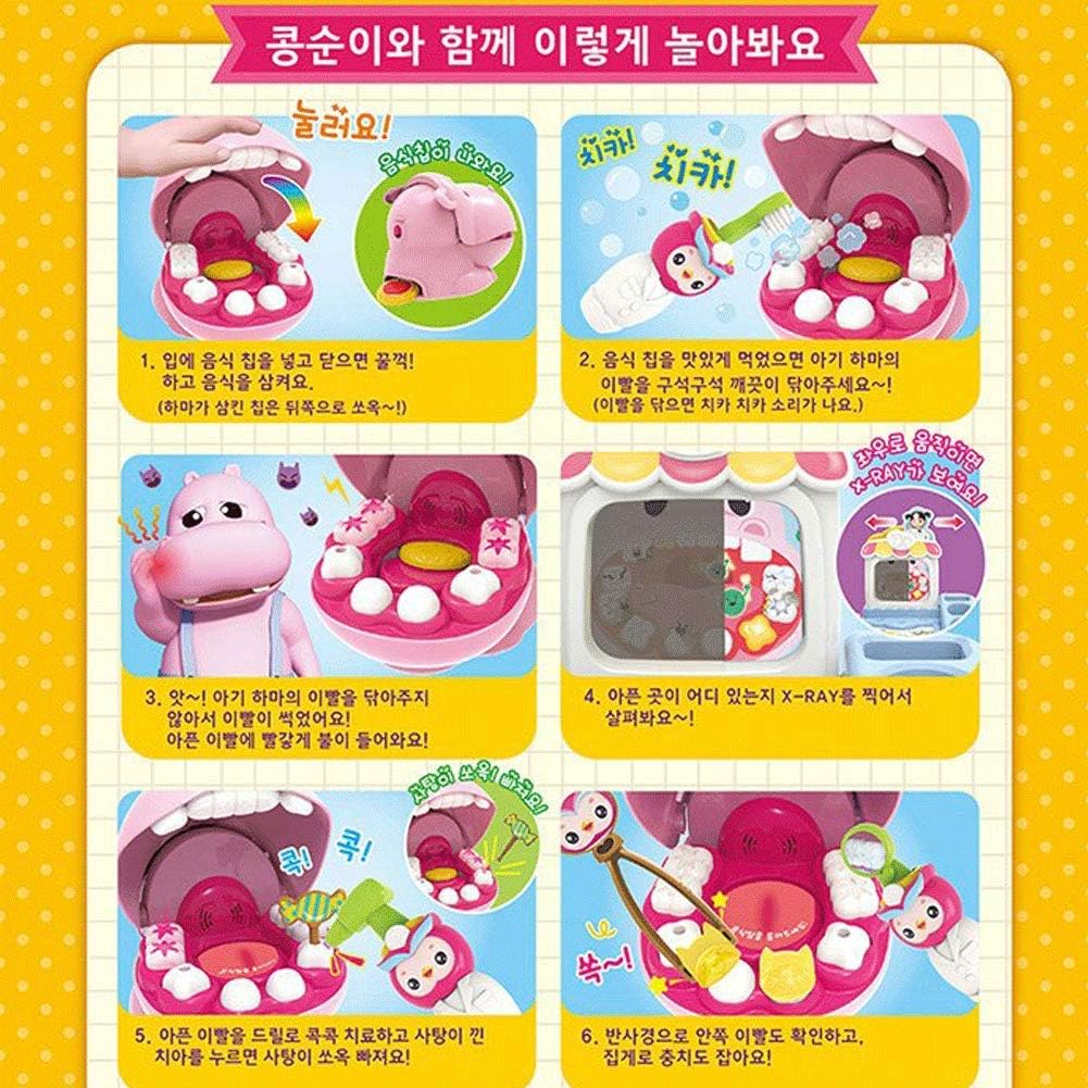 Amazon Kongsuni 無茶若々しくコンスンが 赤ちゃんカバ遊び Baby Hippo Dentist Play Set Sound Dental Brushing Teeth Toy For Kids 並行輸入品 ままごと ごっこ遊び おもちゃ