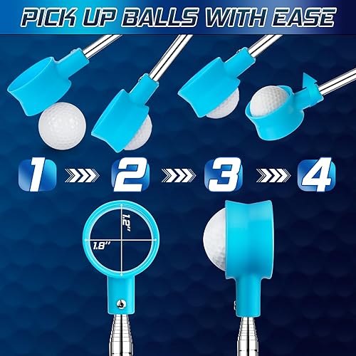 Miniatura 7 de Recuperador de pelotas de golf, recuperador de pelotas de golf de 9 pies para agua, herramienta irrompible para recuperar pelotas de golf,