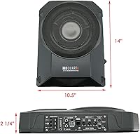 Vista 2 de MB Quart RW-110A Serie de referencia de 800 W, 10 pulgadas, delgado, de perfil bajo, compacto, debajo del asiento, 4 ohmios, con amplificador