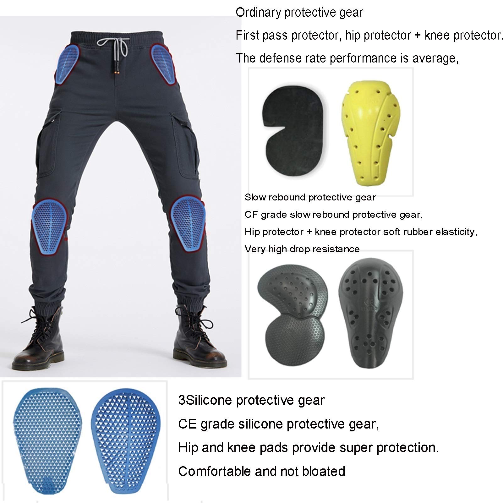Winddichte Und Fleece Motorradhose Motorrad-Reithose Für Herren Winter Plus Samtdickes Warmes Material, Abnehmbare Schutzausrüstung Unisex, Geeignet Zum Reiten Im Freien