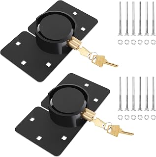 IRONWALLS Keyed Alike Puck Locks with Hasp 2-Pack,Hidden Shackle Padlocks