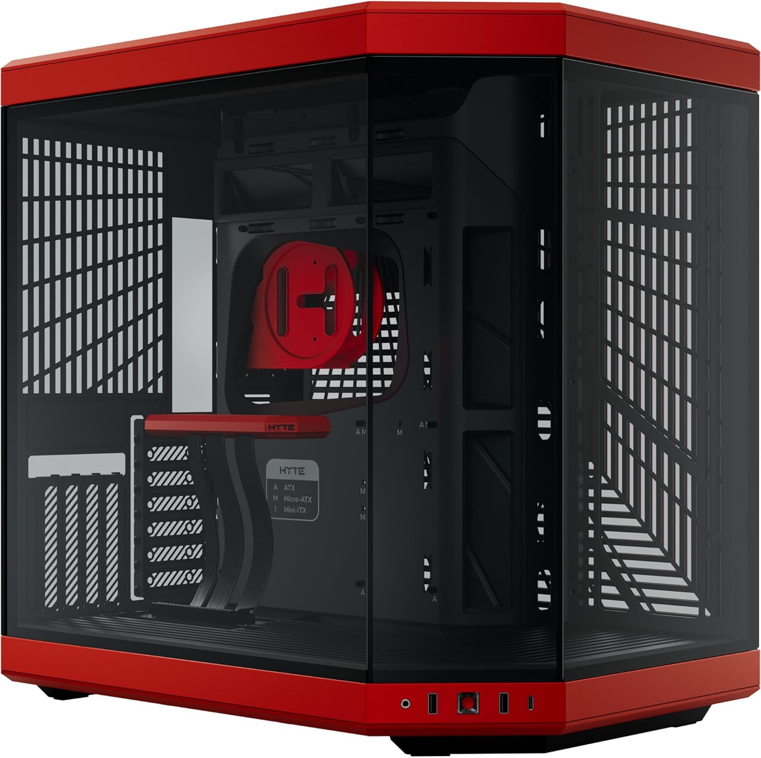 HYTE Y70 Dual Chamber Mid-Tower ATX Case - Red/Black