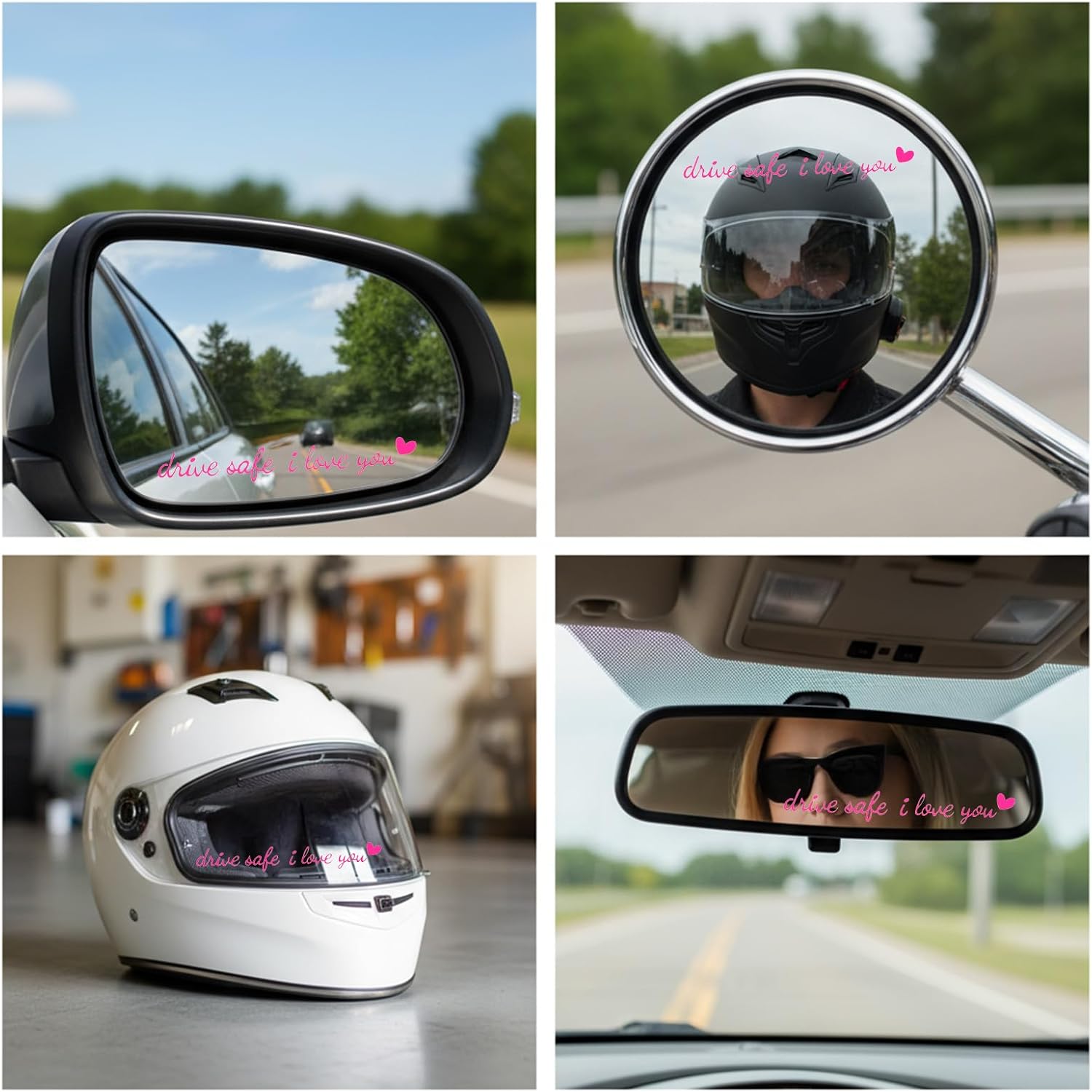 3 Pcs Drive Safe I Love You Sticker, Cute Car Stickers, Rearview Mirror Sticker, Automotive Decals, Car Decor for Women, Men, I Love You Gifts, Stocking Stuffers (Pink) - Image 5