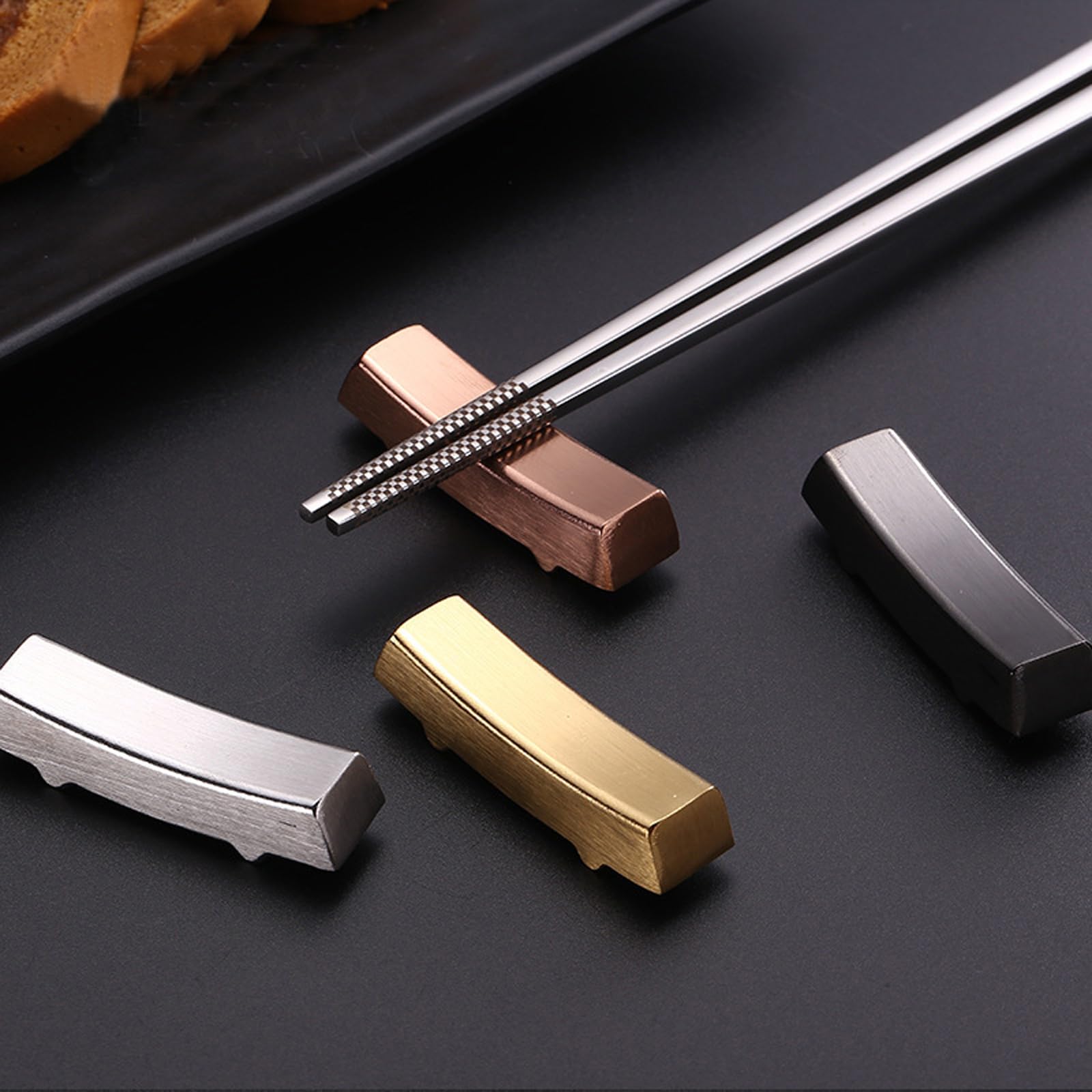 Repose-Baguettes, Porte-Baguettes concave en Acier Inoxydable, Support à Baguettes Chinois, décoration de Bureau réutilisable pour la Maison, la Cuisine, Le Restaurant et Les fêtes.