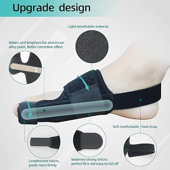 MOONSMILE Bunion Corrector for Women & Men (Black/Red)