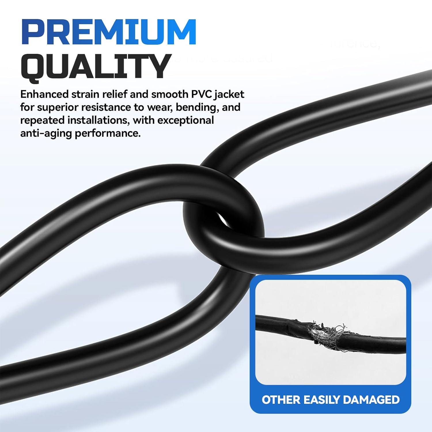 2 pcs Satellite Speaker Cables Compatible with Vizio V51 M51 SB3651 SB36514 SB4051 SB4251，24.6ft Exact-Fit Surround Speaker Replacement Wires(Blue + White)