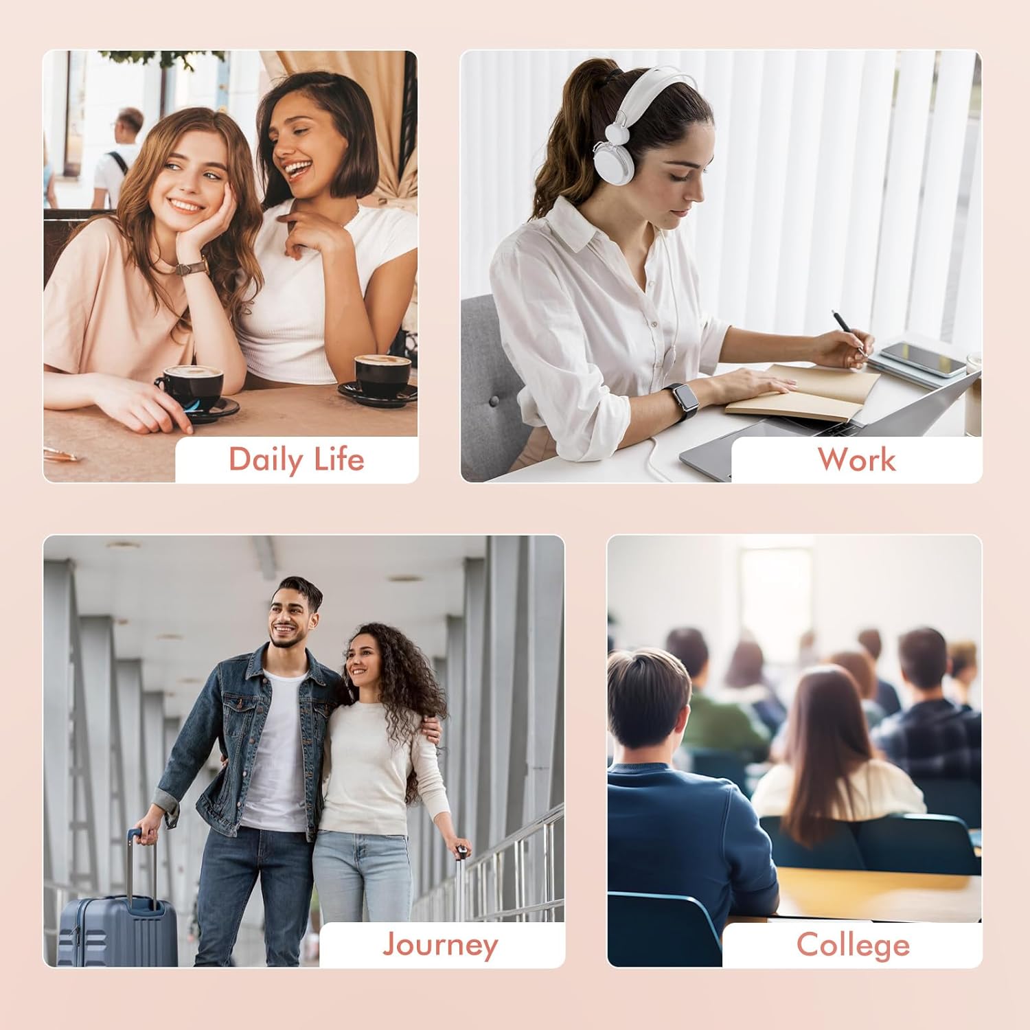 GOLF SUPAGS Travel Laptop Backpack for Women Airline Approved for Work College Travel Multi-Functional Casual Daypack Teacher Nurse Bags Fits 15.6 Inch Notebook (Pinkish Grey) - Image 7