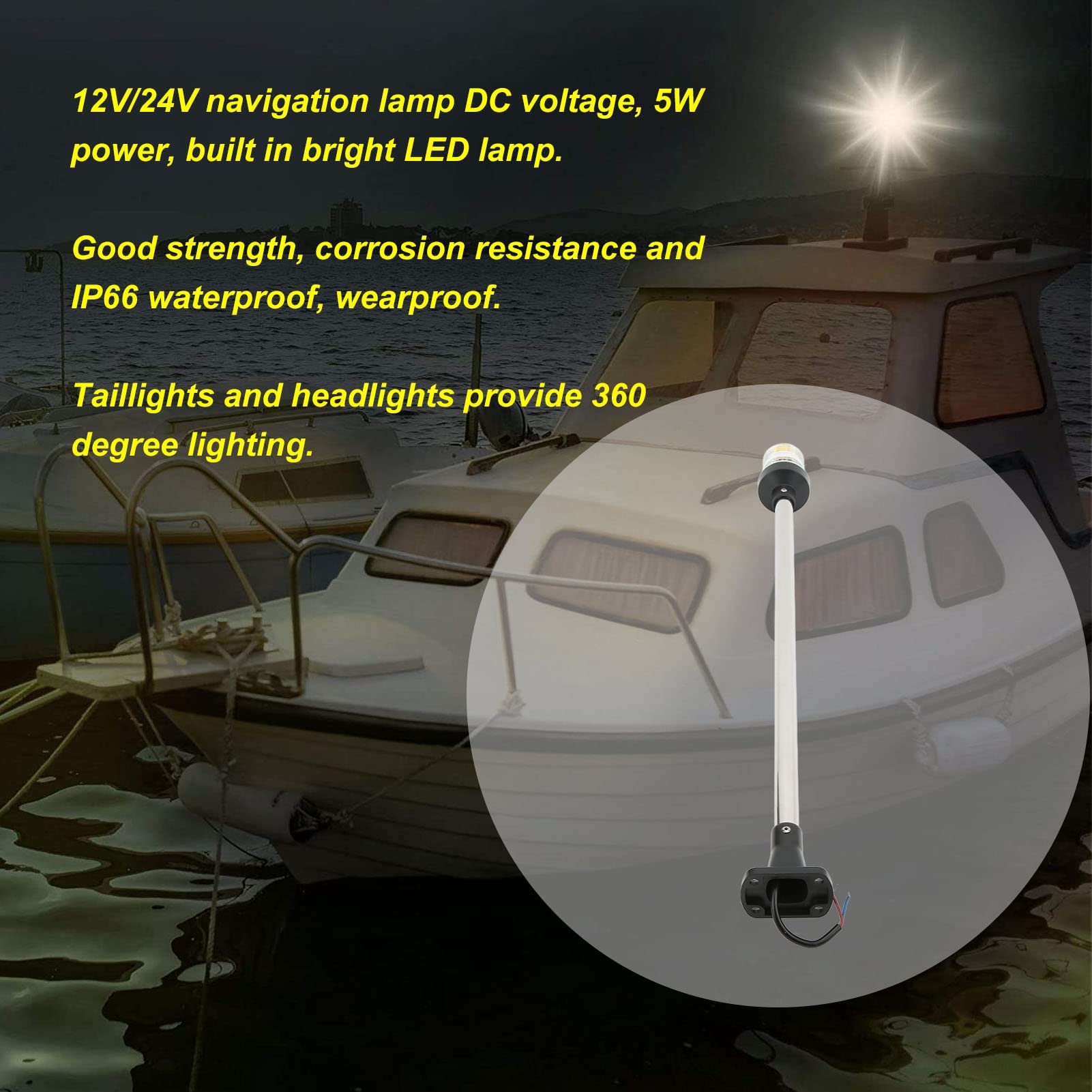 Feux De Signalisation Bateau 12V - Rouge/vert - IP67 étanche - 1,4W LED - Visible 2 Miles - Pour Yacht Jusqu'à 20m