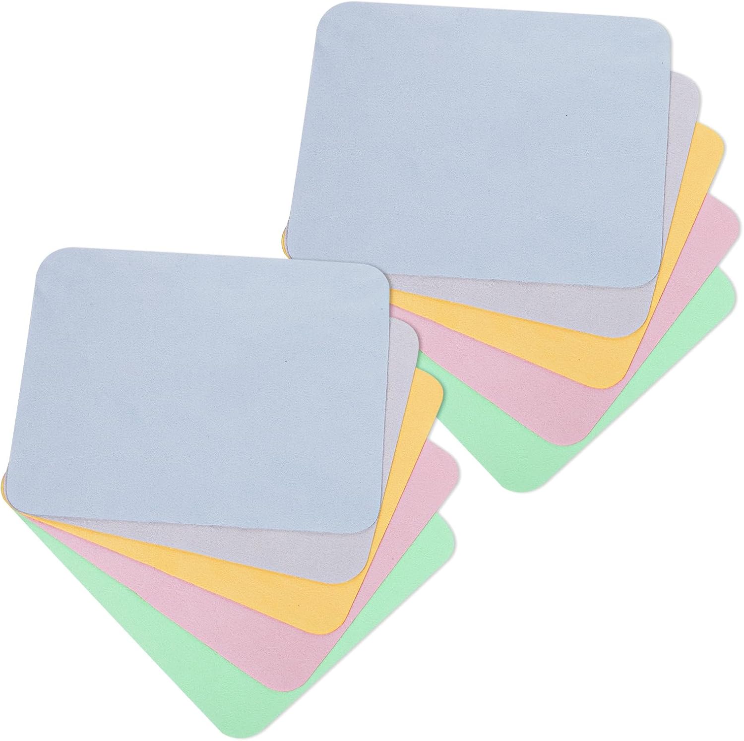Suede Eye Glass Clean Cloths, 10 Pack Microfiber Suede Cleaning Cloths for Mobile Phone Screens, Glasses, Sunglasses, Cameras, Laptops, LCD Screens, All Delicate Surface (7" x 6")