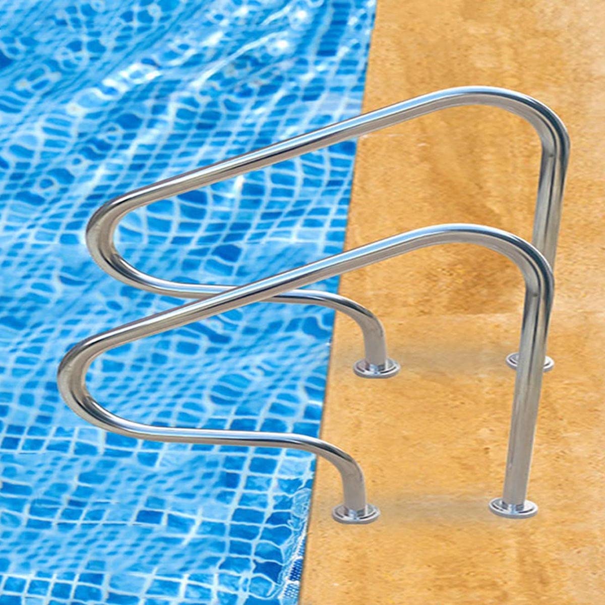 Pasamanos De Piscina para Entrada De Piscina Enterrada, Barandilla De Piscina De Acero Inoxidable 304 Grueso, Capacidad De Carga De 250kg, Fácil Montaje (Size : 1 Pack)