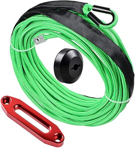 Miniatura 44 de Astra Depot Cuerda de cabrestante sintética de 12 hebras, 50 pies x 1/4 pulgadas, 7000 libras, protección contra el calor, ATV, UTV, KFI SUV, coche