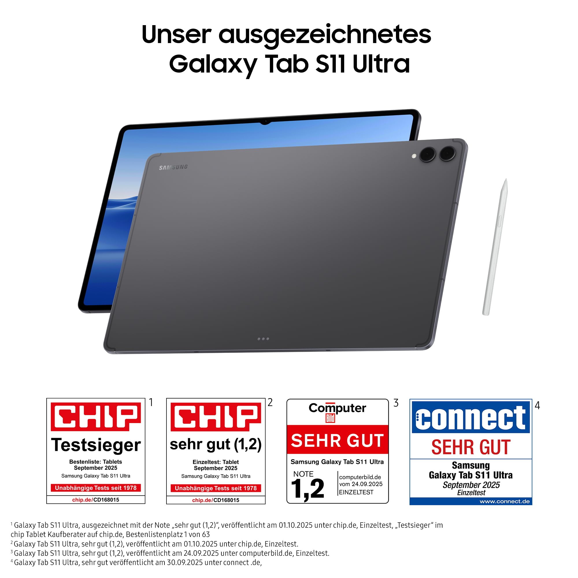 Samsung Galaxy Tab S11 Ultra, AI Tablet, Wi-Fi, Leichtes Design, Vielseitige KI-Tools, DeX, 256 GB Speicher, 12 GB RAM, Lange Akkulaufzeit, Gray, 3 Jahre Herstellergarantie [Exklusiv auf Amazon]