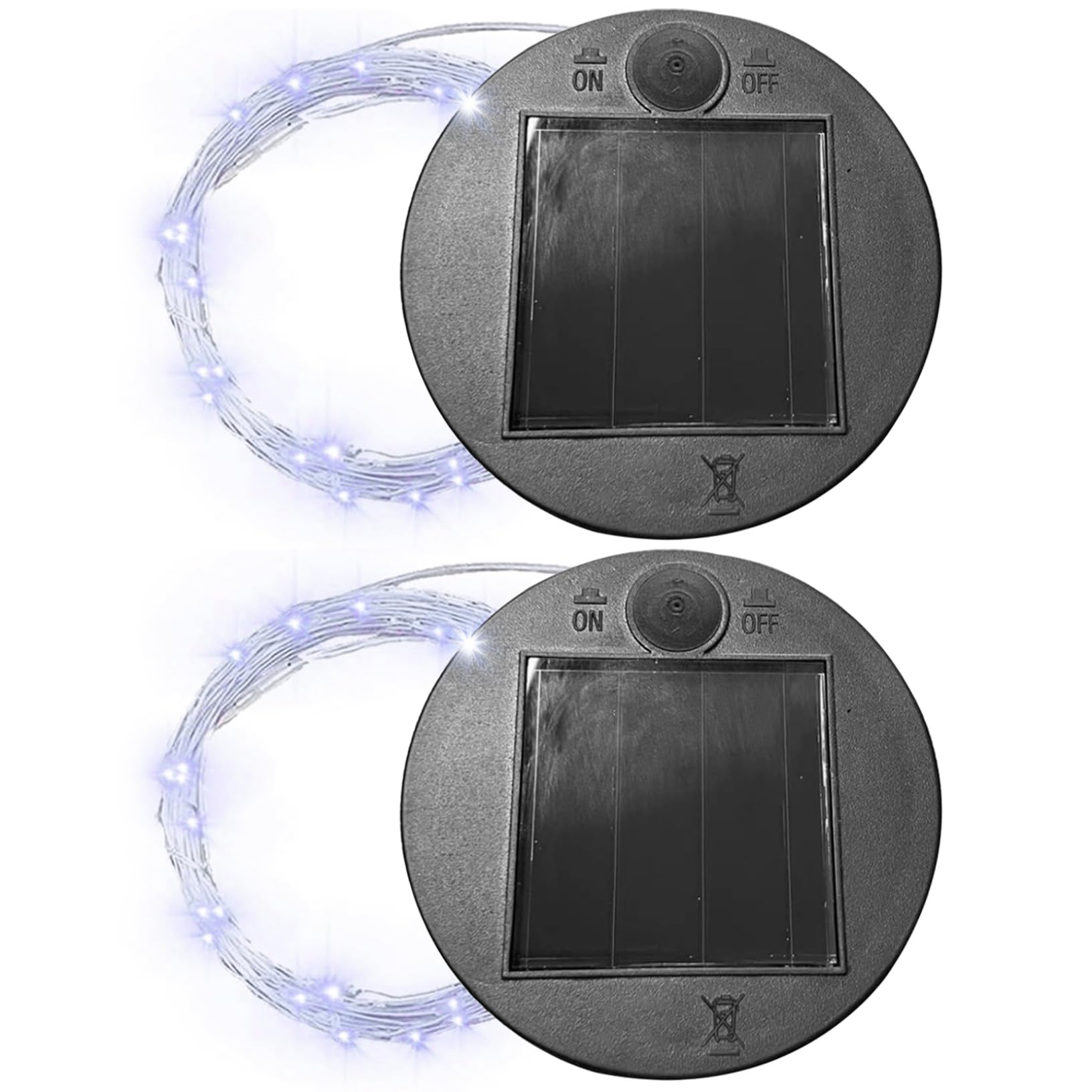 Dbvnnsy 2.76in Cold White LED Solar Light Replacement Top with Hanging String, DIY Solar Lantern & Watering Can Light Kit, Outdoor Garden Lighting Parts