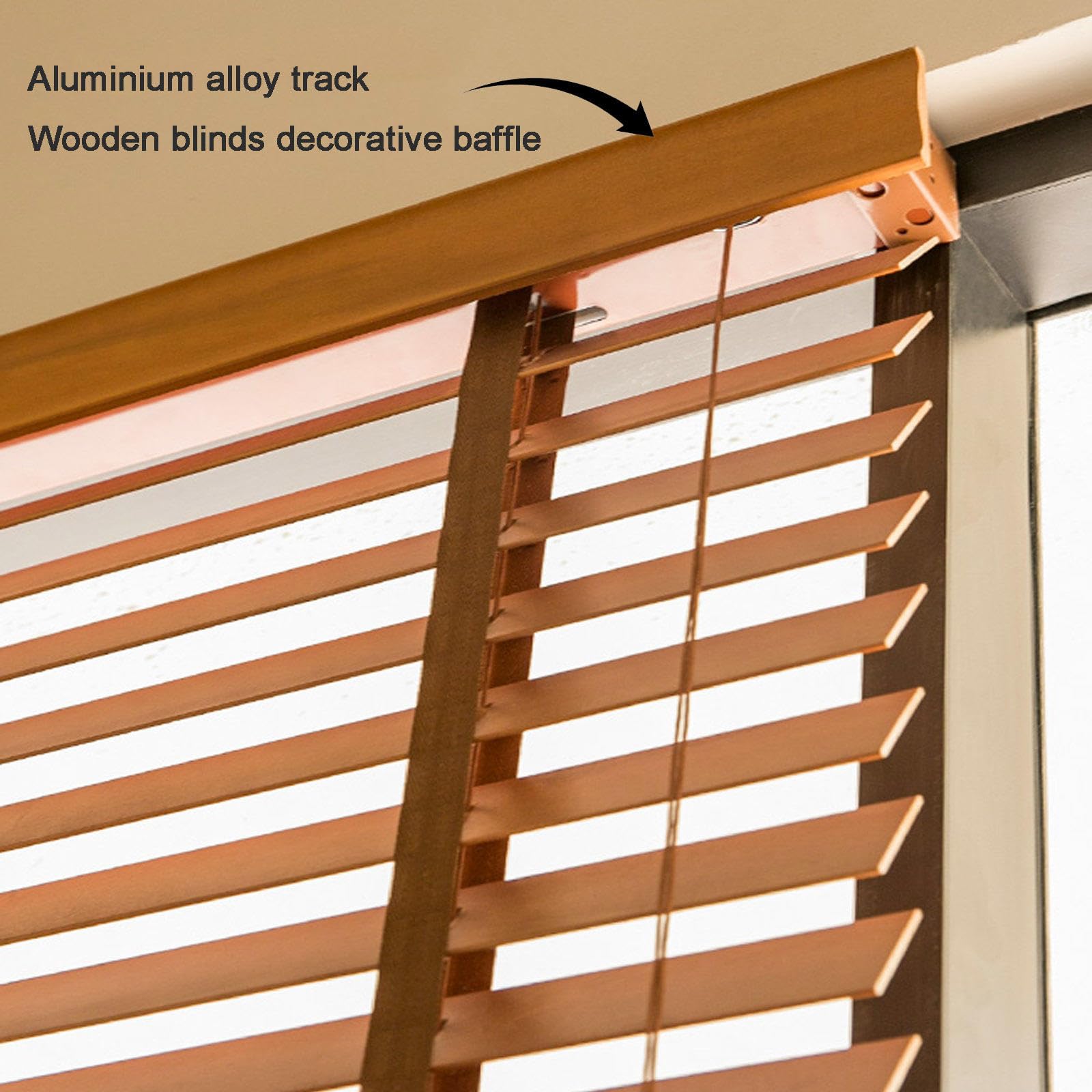Tenda Veneziana in Legno Naturale,Tende per Finestre Oscuranti,Lamelle Orizzontali Da 50 Mm,Tende in Legno Su Misura,Tende Privacy per Casa Ufficio Camera Da Letto,WxH-50x130cm/20x51in