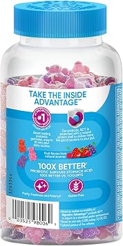 Digestive Advantage Daily Probiotic Gummies for Digestive Health & Gut Health, Probiotics for Men and Women (90 Count Bottle) - Superfruit Flavor (Pack of 3)