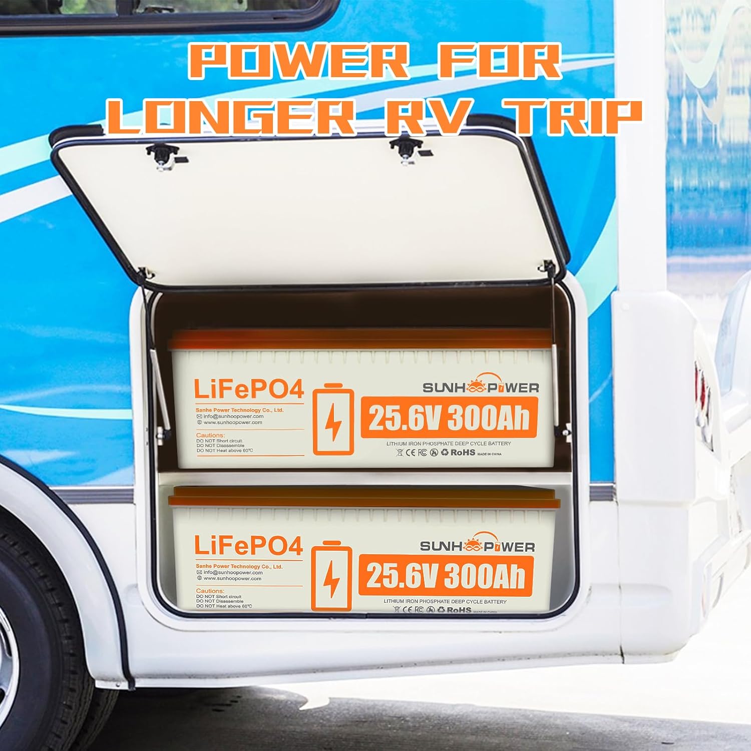 24V 300AH LiFePO4 Battery, 7680Wh Rechargeable Lithium Battery Built-in 200A BMS, Up to 15000+ Cycles & Low Self-Discharge, Perfect for RV, Marine, Energy Storage, Backup Power, Off-Grid