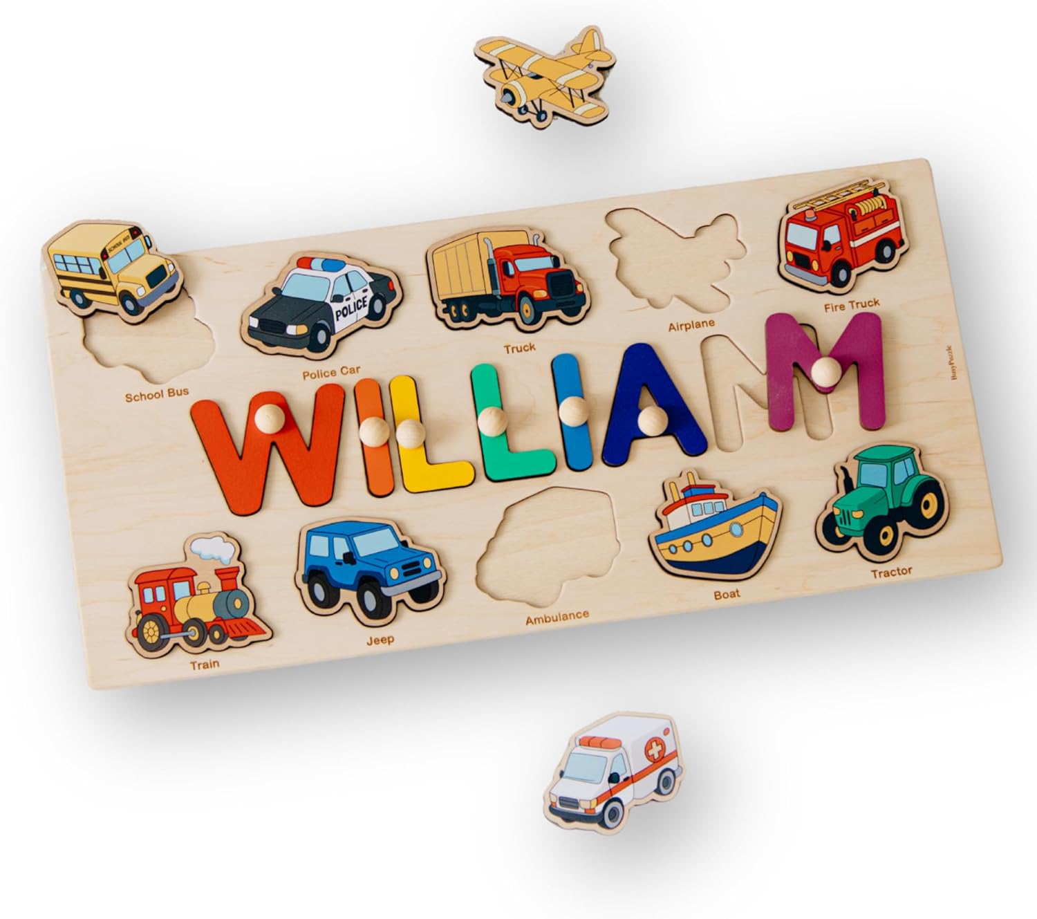 Personalized Name Puzzle for Kids, Personalized Baby Gifts Custom Name Puzzles for Toddlers 1-3 Animal Puzzle, Customized 1st Birthday for Girls & Boys Wooden Puzzle Montessor Toys for Kids