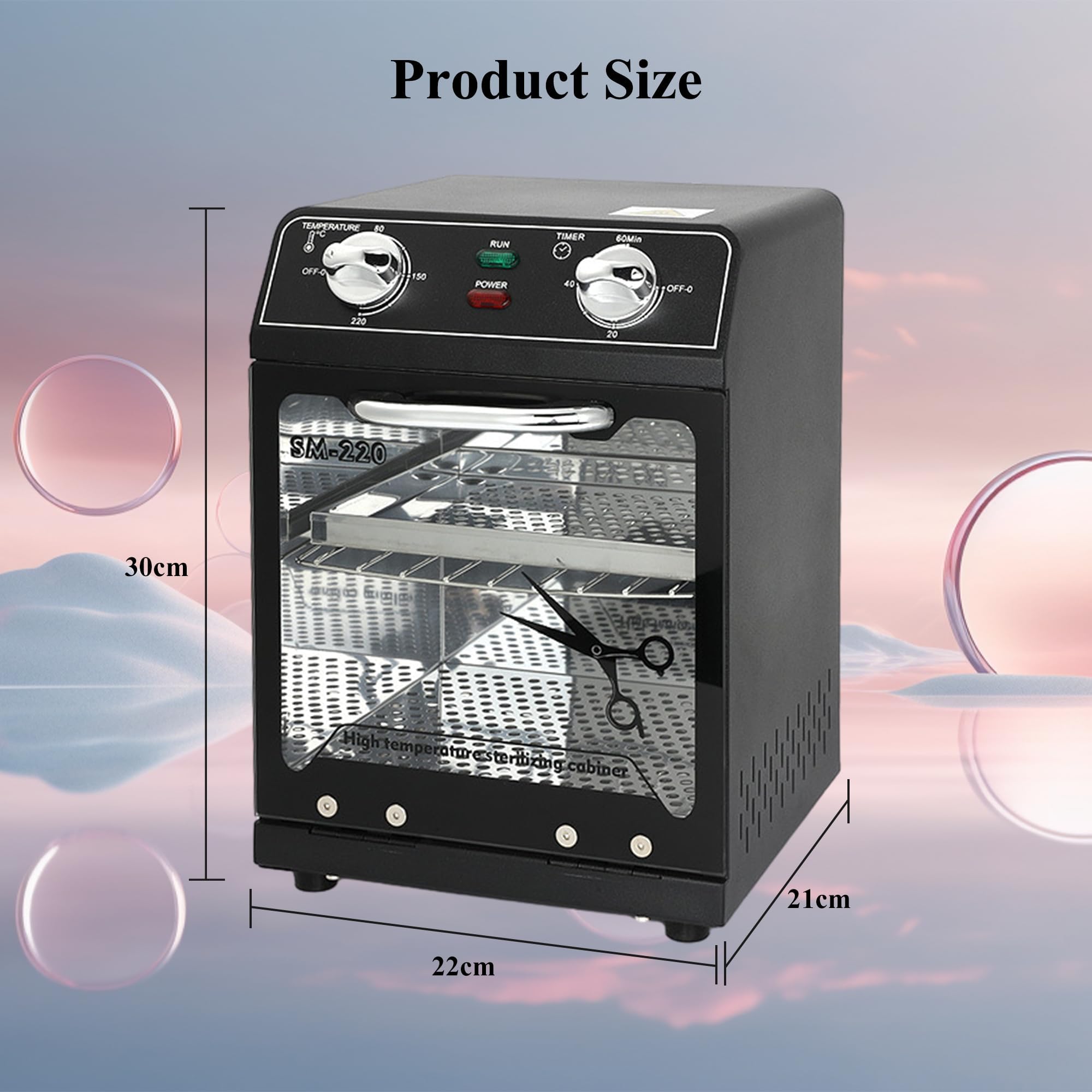 Tool Sterilizers, Autoclave sterilizer, High temperature sterilization up to 220°C, Perfect for Nail Salons and Dental clinic