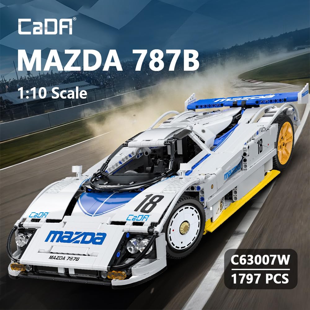 CaDA C63007W Mazda 787B Racing Car Building Blocks,1797 PCS 1:10