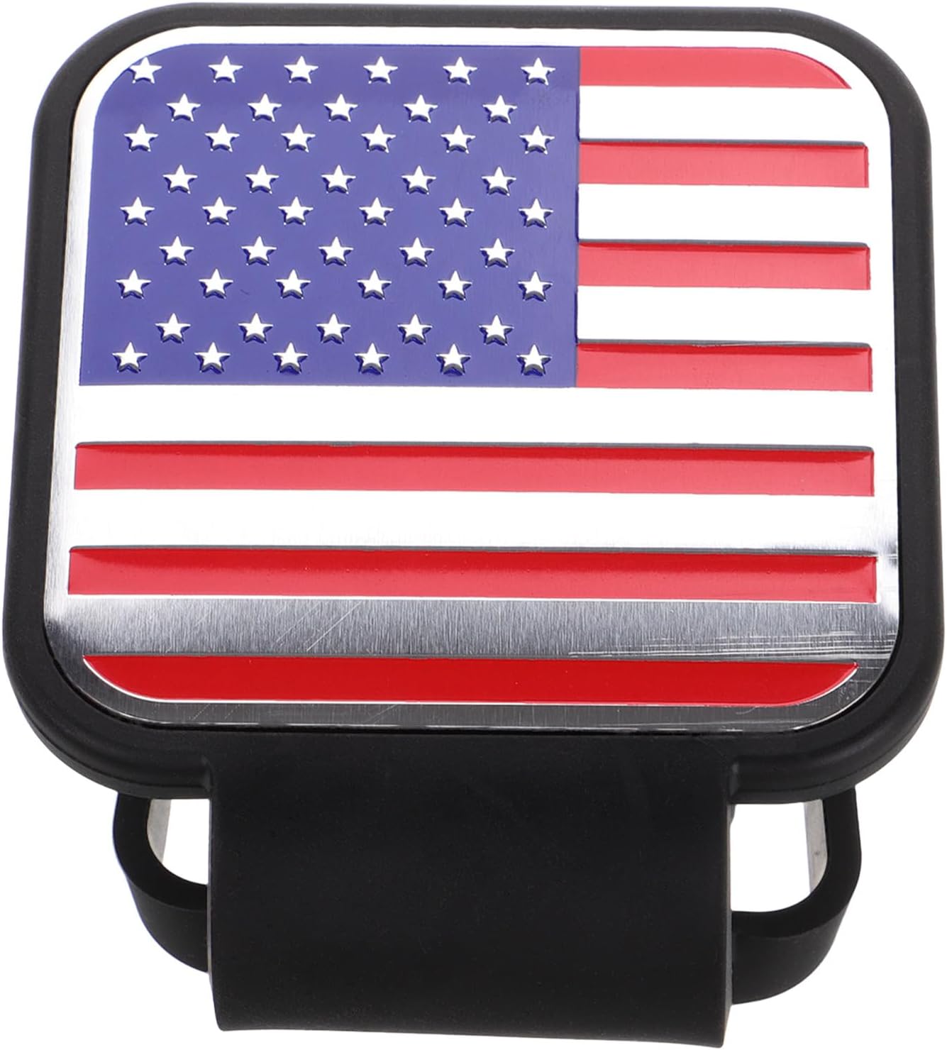 Trailer Hitch Cover Rubber Plug 2-inch Flag Tow Hook Cover General Vehicle Trailer Plug Cap for Off-Road Vehicles and Suvs