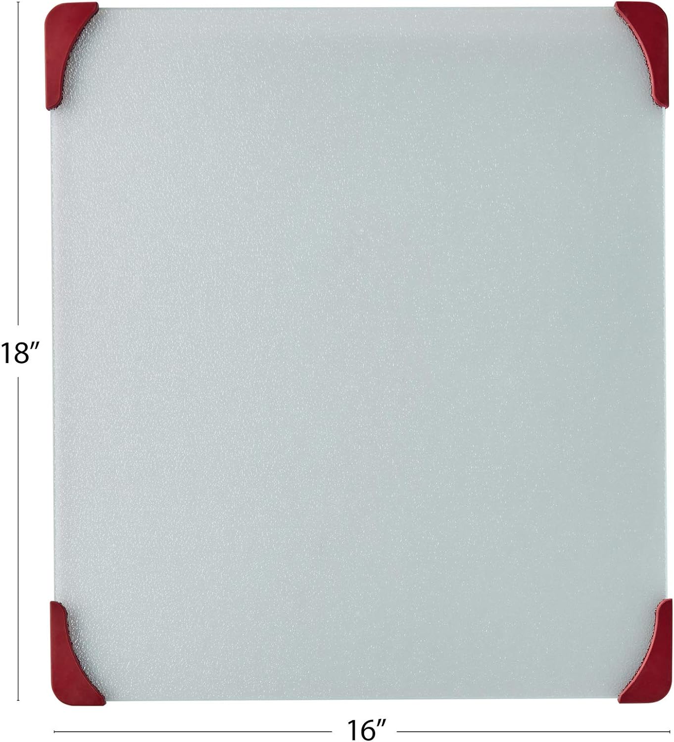 Farberware Large Utility Cutting Red Nonslip Corners, Dishwasher-Safe Tempered Glass Kitchen Board, Scratch, Heat, Shatter Resistant, 12-Inch-by-15-Inch, Clear