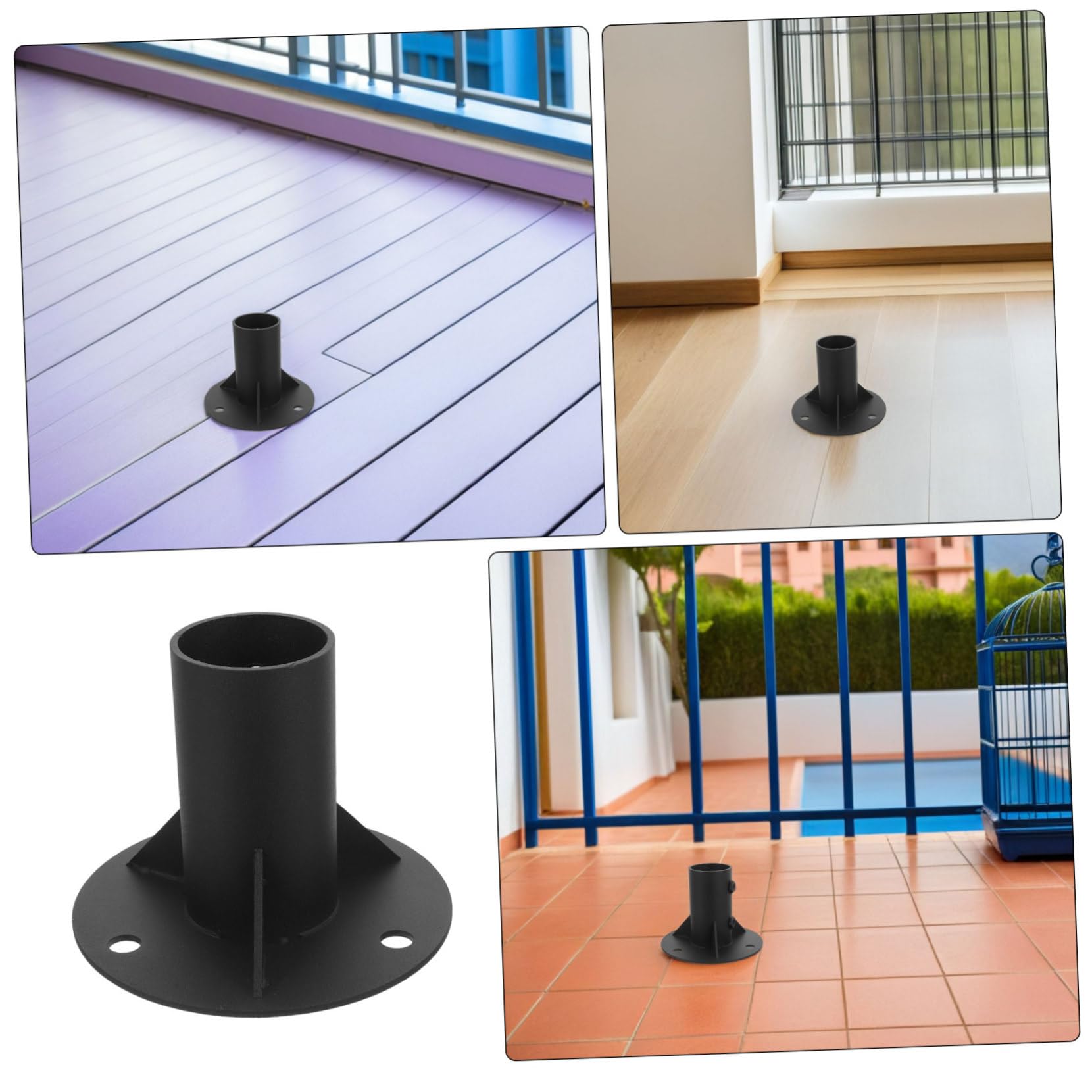 Heavy-duty Inner Diameter Metal Handrail Floor Flange Post Base for Outdoor Deck Railing And Flagpole Mounting