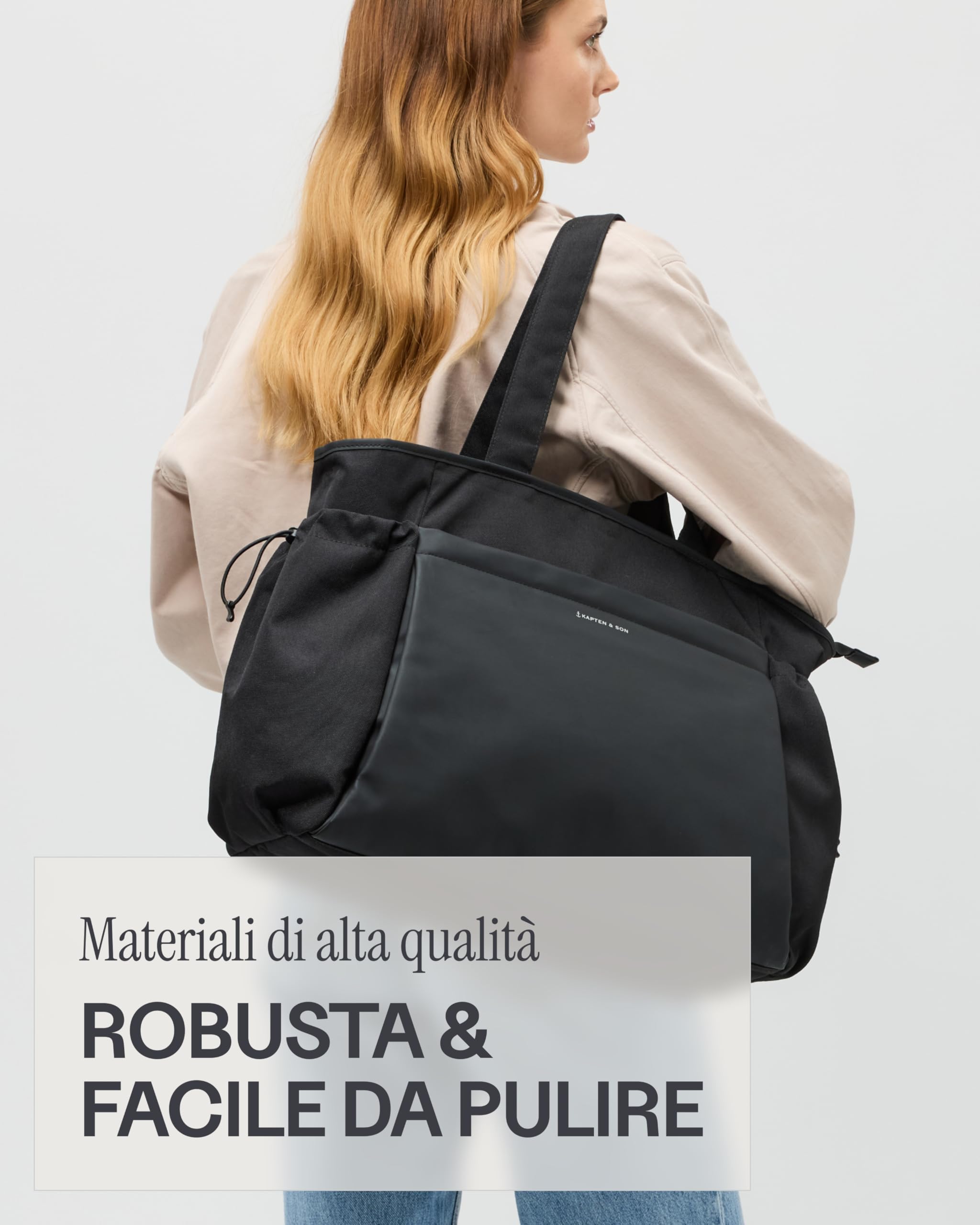 Kapten & Son Shopper Hellvi Diaper Set 25 l, borsa fasciatoio con fissaggio a passeggino e valigia, inclusa borsa da trucco e portabottiglie isolato