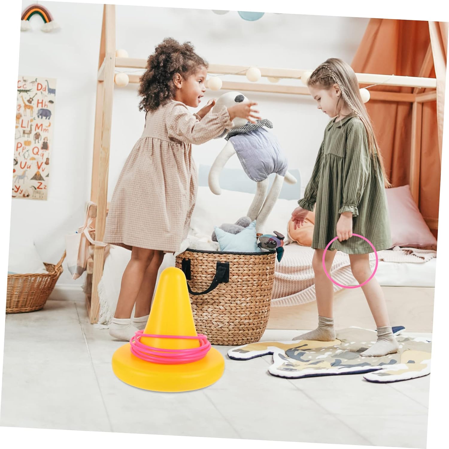ERINGOGO Single Leg Stool for Boys and Girls Balance Training Tool for Early Education Lightweight Educational Plaything for Physical Training Random Color