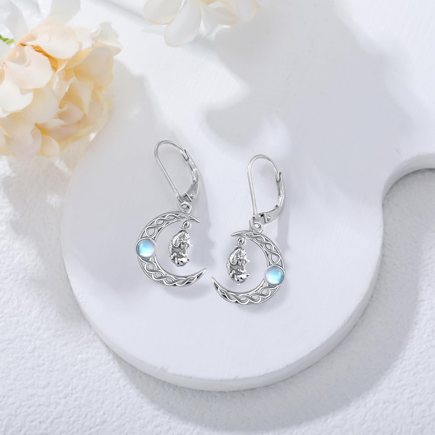 Penguin/Pig/Wolf/Cat/Highland Cow/Opossum/Sloth/Horse/Octopus/Lizard/Cardinal Sterling Silver Dangle Earrings Cute Animal Jewelry Gifts for Women - Image 2