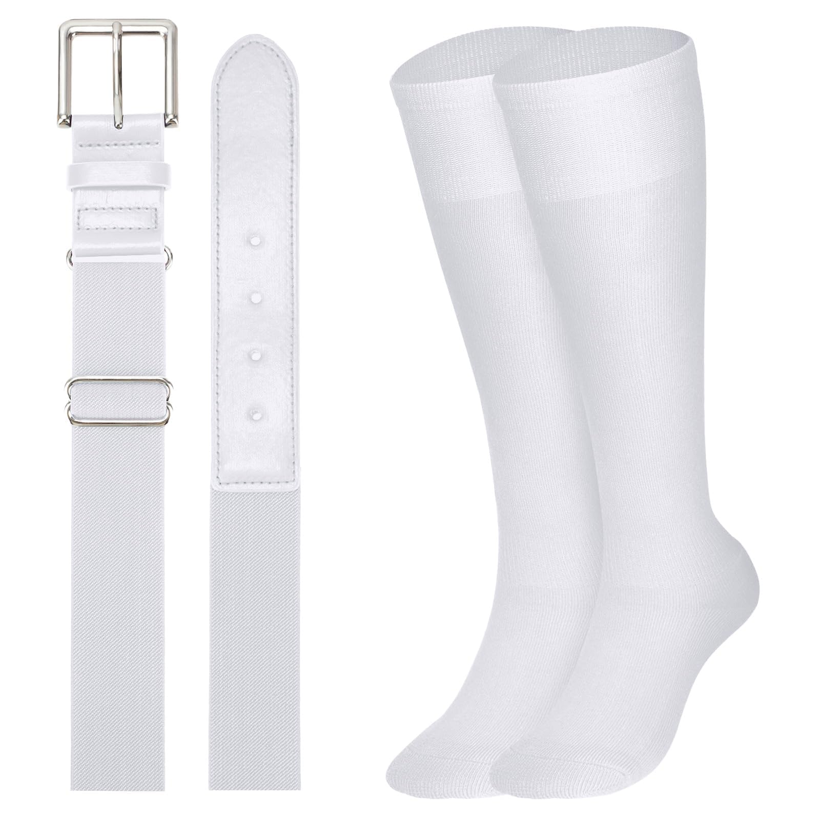 XZQTIVE Baseball Softball Socks and Baseball Softball Belt Combo Set Knee-High Soccer Socks for Kids Youth Adult