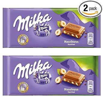 Milka Hazelnut Milk Chocolate Bar, 2 X 100 Gm - image, photos