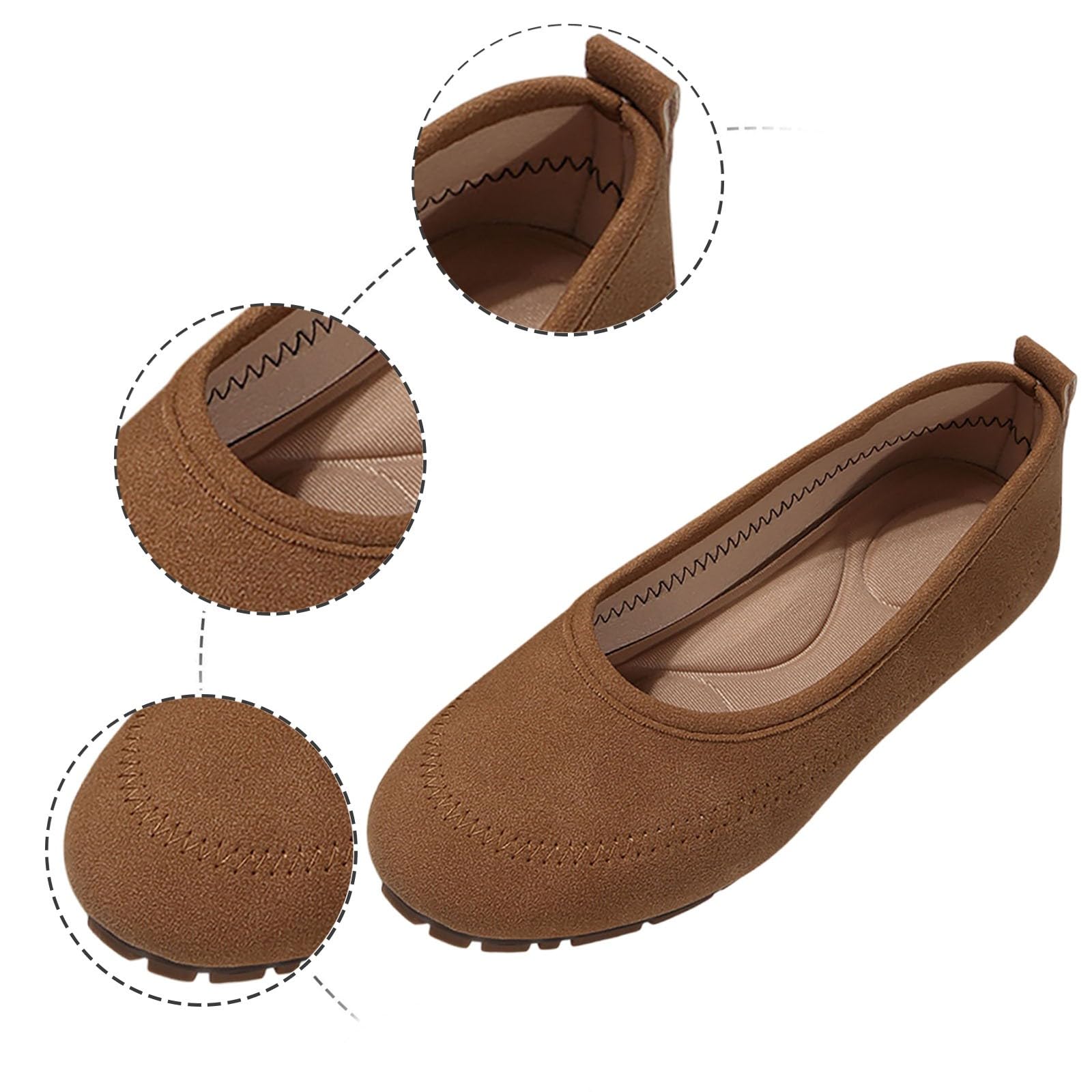 Zapatos de vestir casuales para mujer, cómodos, con cordones, puntera redonda, sin cordones, para mujer