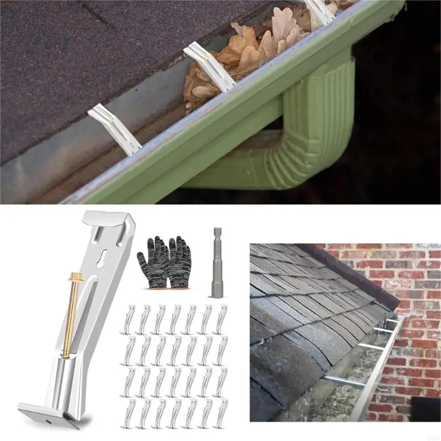 Gutter Hinge 28PCS Hide Hangers 5 Inch Sturdy Brackets With Screws Designs Portable For Fixing Sagging Gutters Use