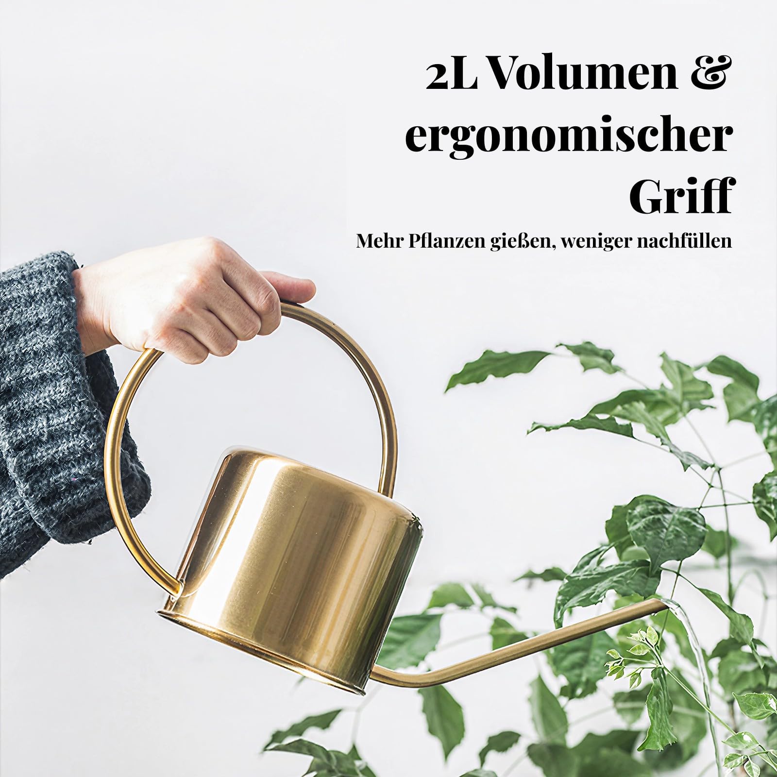 MagiDeal Vintage Messing aus aus Lange Ausguss Kleine Giekanne  Zimmerpflanzen 2000ml / 68 Oz: Amazon.de: Garten