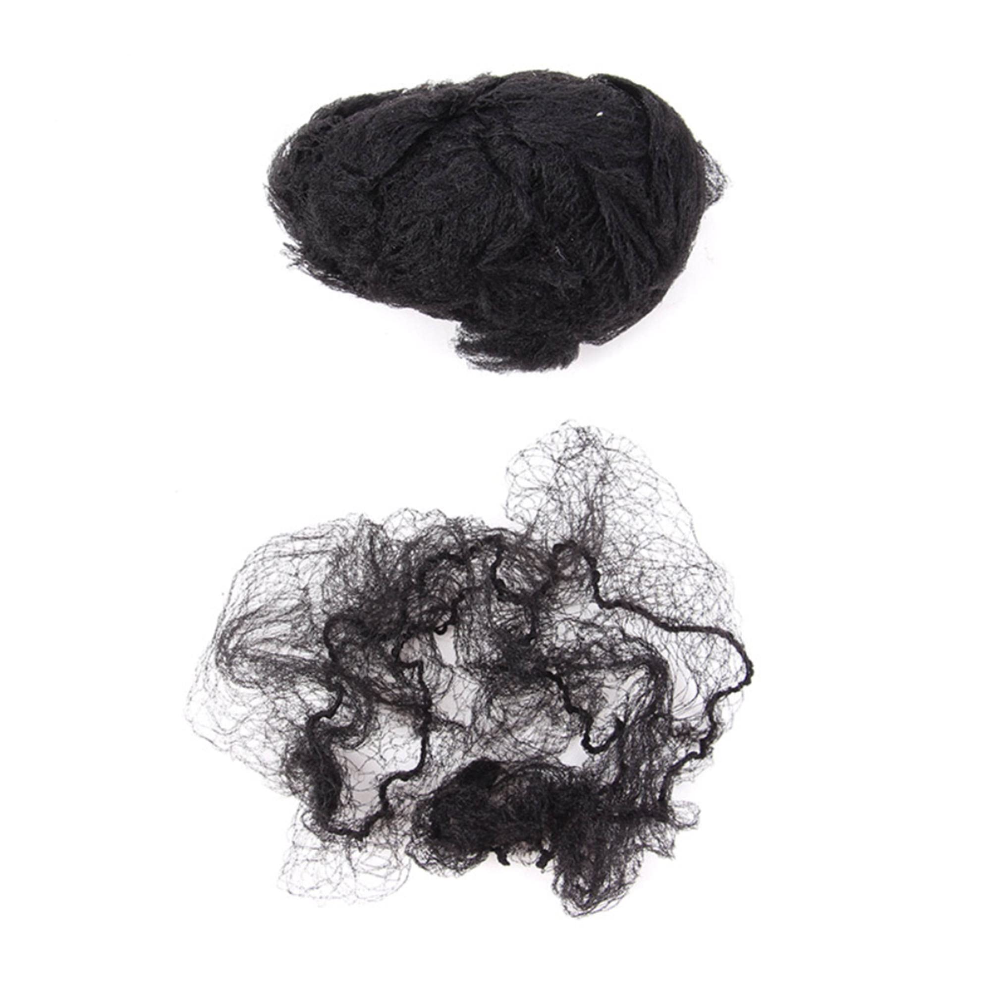 Unsichtbare Haarnetze für langes Haar, 100 Stück, 45,7–116,8 cm, schwarz, elastisches Netz, Perückenkappe für Perücken, Frontverschluss, Haarknoten, Schlafen, Lebensmittelservice (61 cm)
