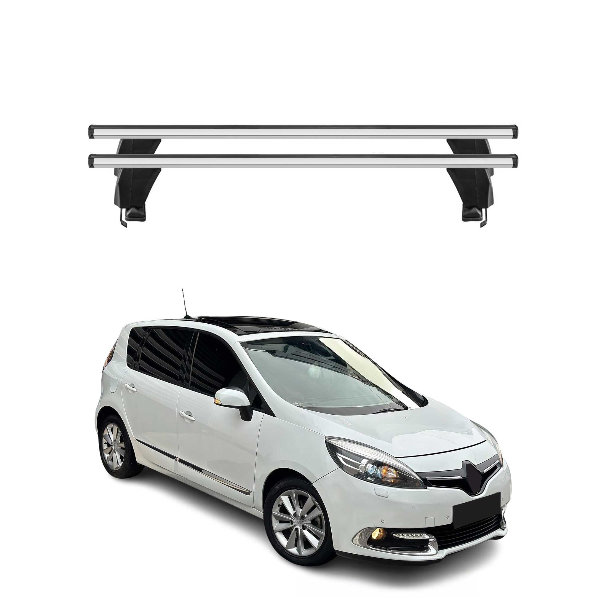 Barres De Toit Transversales Menabo Pour Renault Grand Scenic III (2013-2016) - Galerie Toit Acier - Charge 50 Kg
