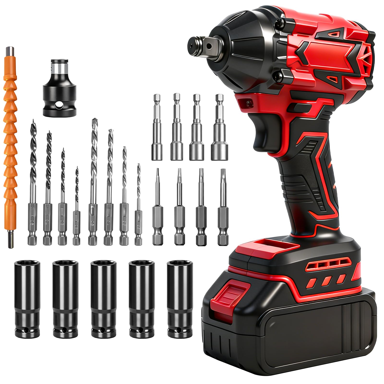 Trailabo Chave de Impacto Elétrica 48V com 2 Bateria