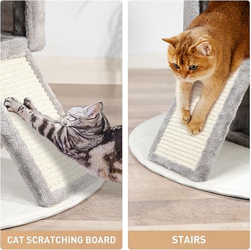 Miniatura 3 de Hawsaiy Torre pequeña de árbol para gatos de 24 pulgadas para muebles de gato de interior, condominio con postes de sisal rascador y 2 plataformas