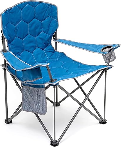 SUNNYFEEL Silla de campamento XXL de gran tamaño, resistente, 500 libras, para personas grandes y altas de más de 6 pies 4 pulgadas, acolchada,