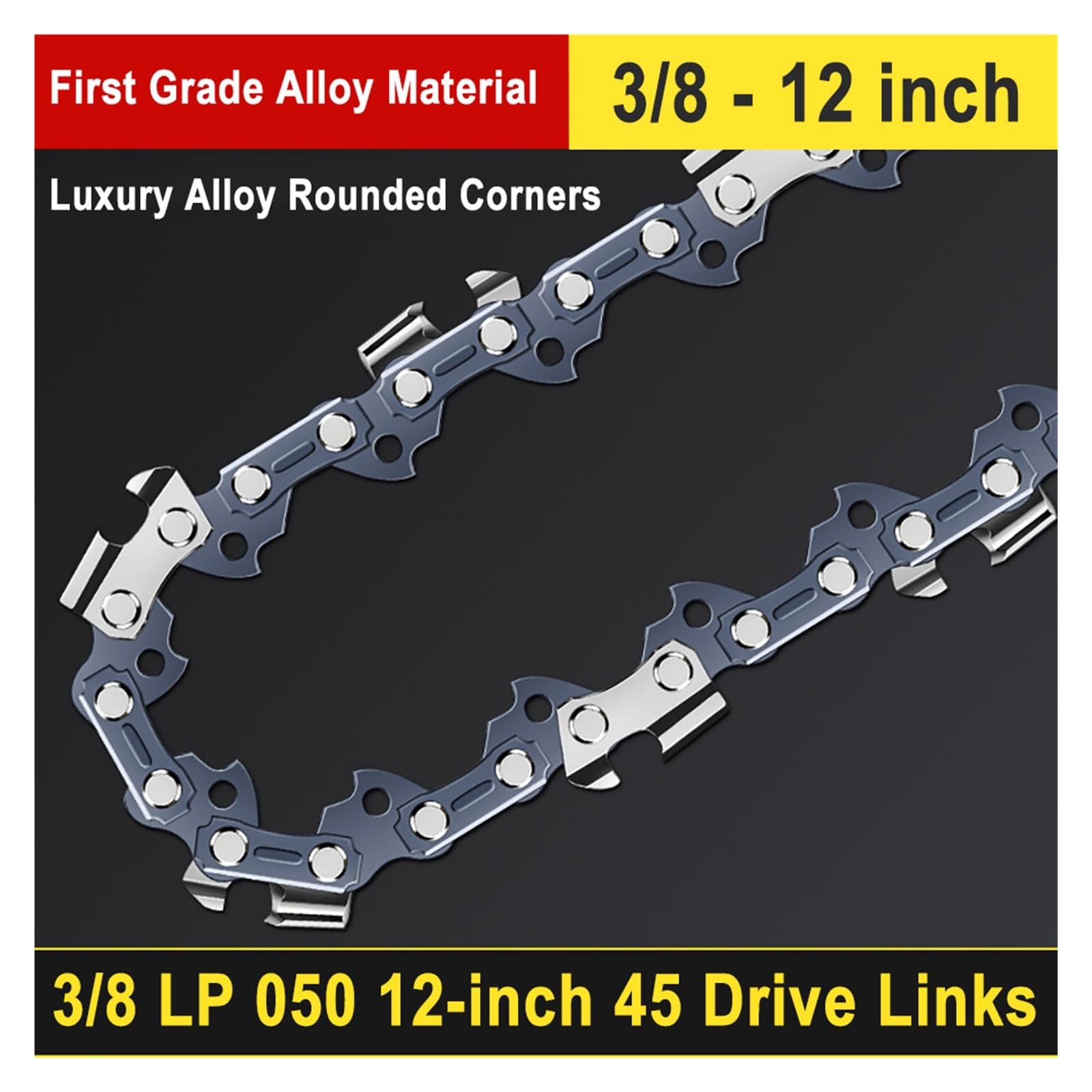 Sierra eléctrica LP de 12 pulgadas y 3/8, 45 eslabones transmisión, cadenas motosierra, hoja registro, cadena poda, accesorios for corte madera(10pcs 12-inch Chain)