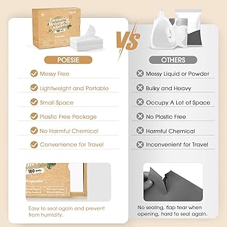 Poesie Laundry Detergent Sheets Magnolia Scent 3 Pack 480 Strips Liquid Less Effective Cleaning Zero Waste for All Washing Machine Traveling Dorm Life Save Space