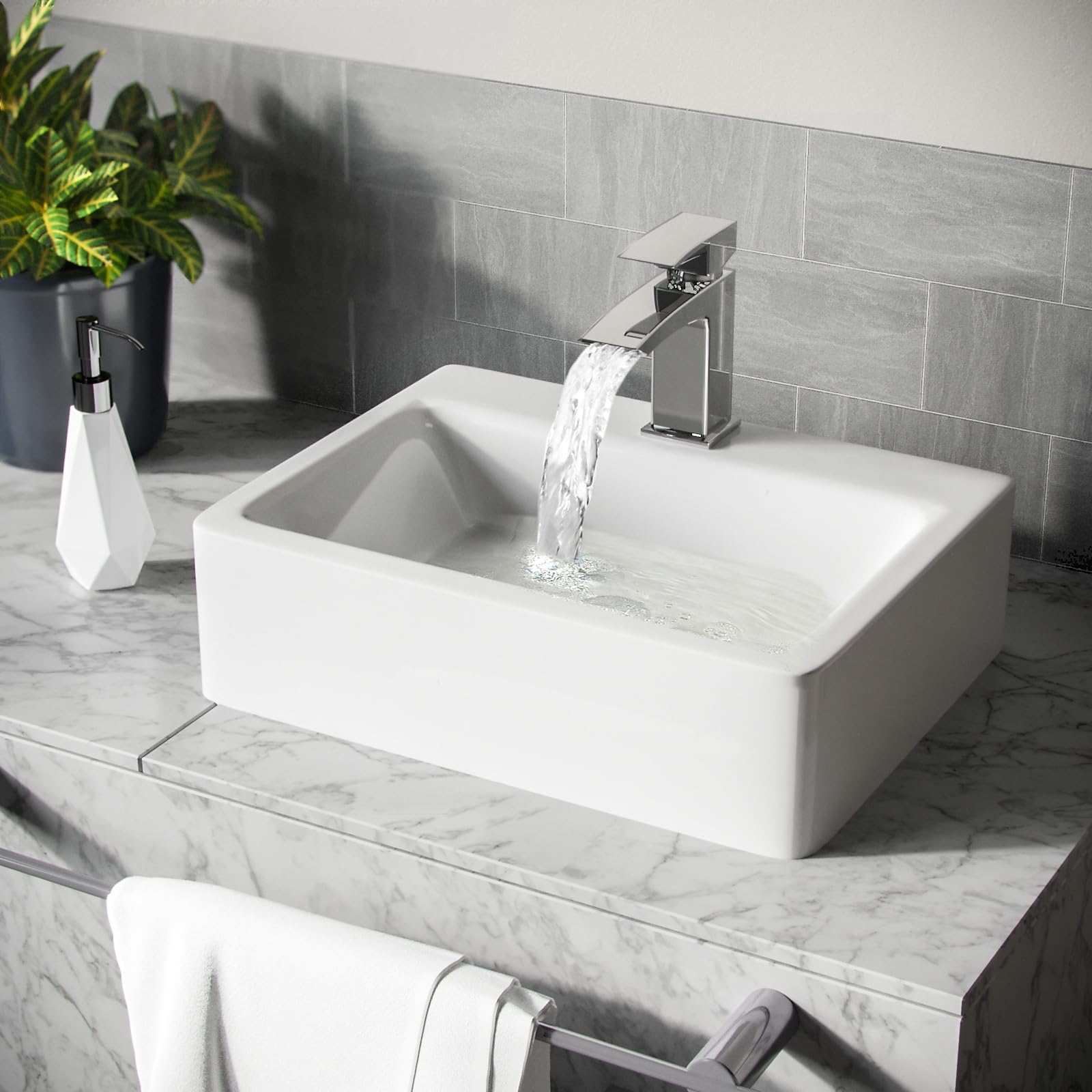 Leven 420 x 320mm Cloakroom Rectangle Counter Top or Wall Hung Basin