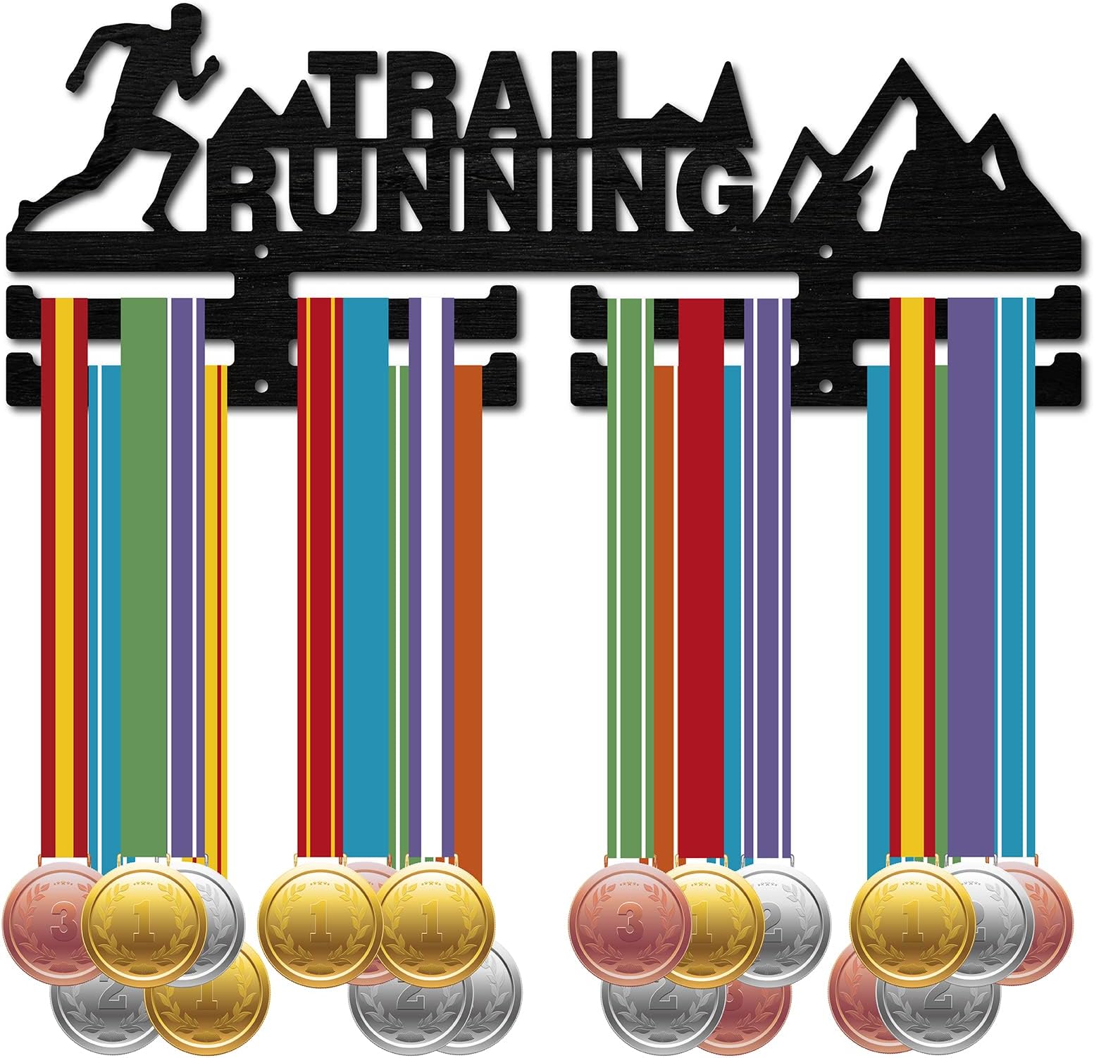 Porte-médailles Suspendu - Présentoir En Fer Noir 36 Cm, Pour Médailles Sportives Ou Décoratives